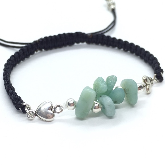 Aquamarine Gemstone Chips Shamballa Bracelet - Picture 2 of 5